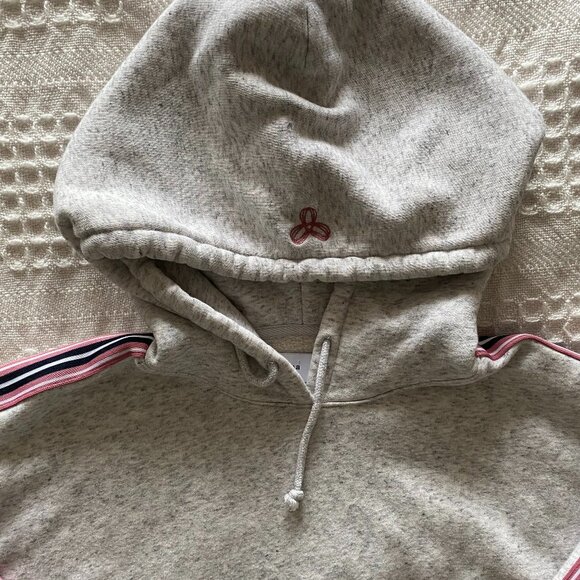 Tna Cozy Fleece Pullover Boyfriend Cropped Hoodie Striped Accents Sleeves Sz XS - Picture 7 of 8